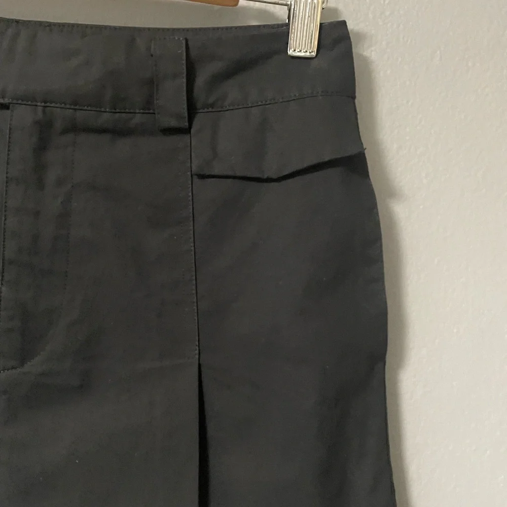 Sans Souci Black Cotton Pleated Mini Skirt. Size Small